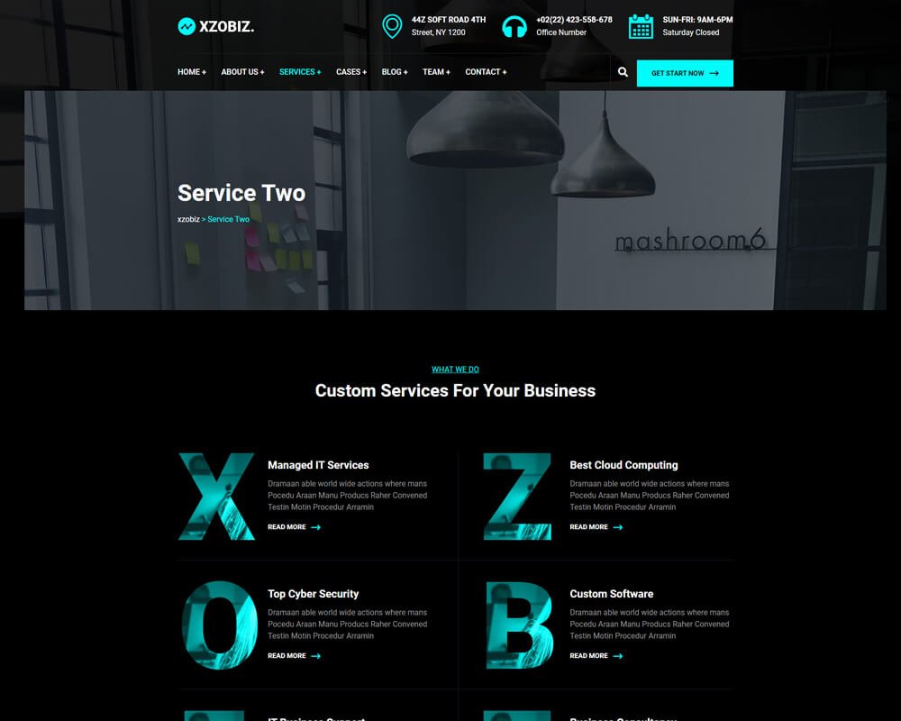 Xzobiz - IT Technology & Services WordPress Theme