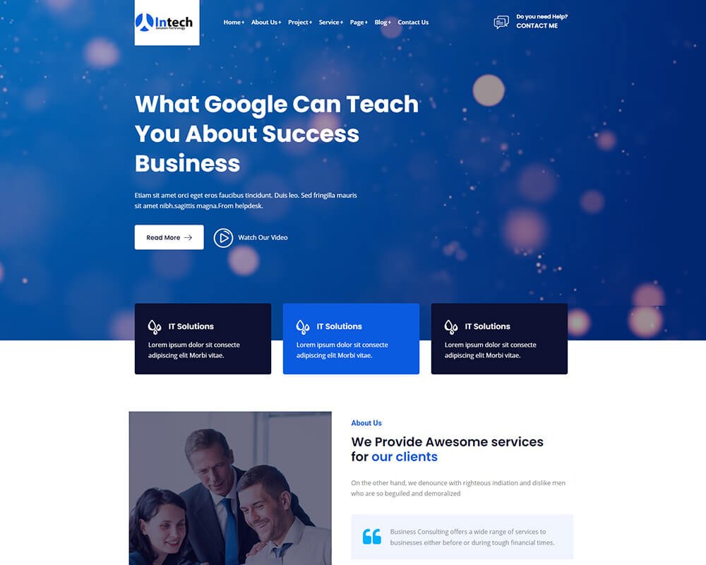 Intech - IT Solution And Technology Services WordPress Theme