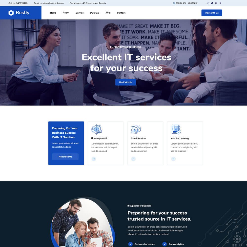 Restly - IT Solutions & Technology HTML And React Template