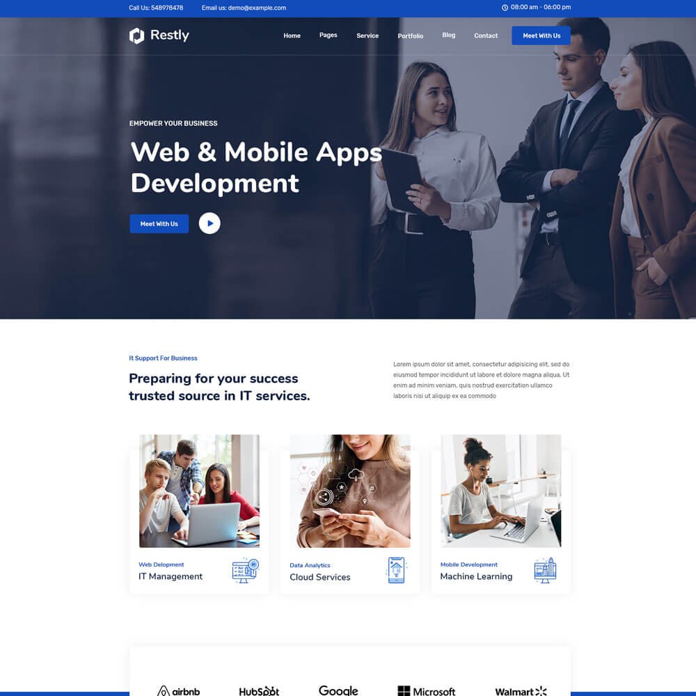 Restly - IT Solutions & Technology HTML And React Template