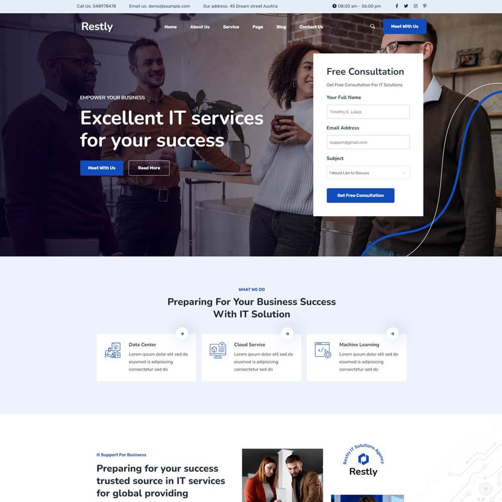 Restly - IT Solutions & Technology HTML And React Template