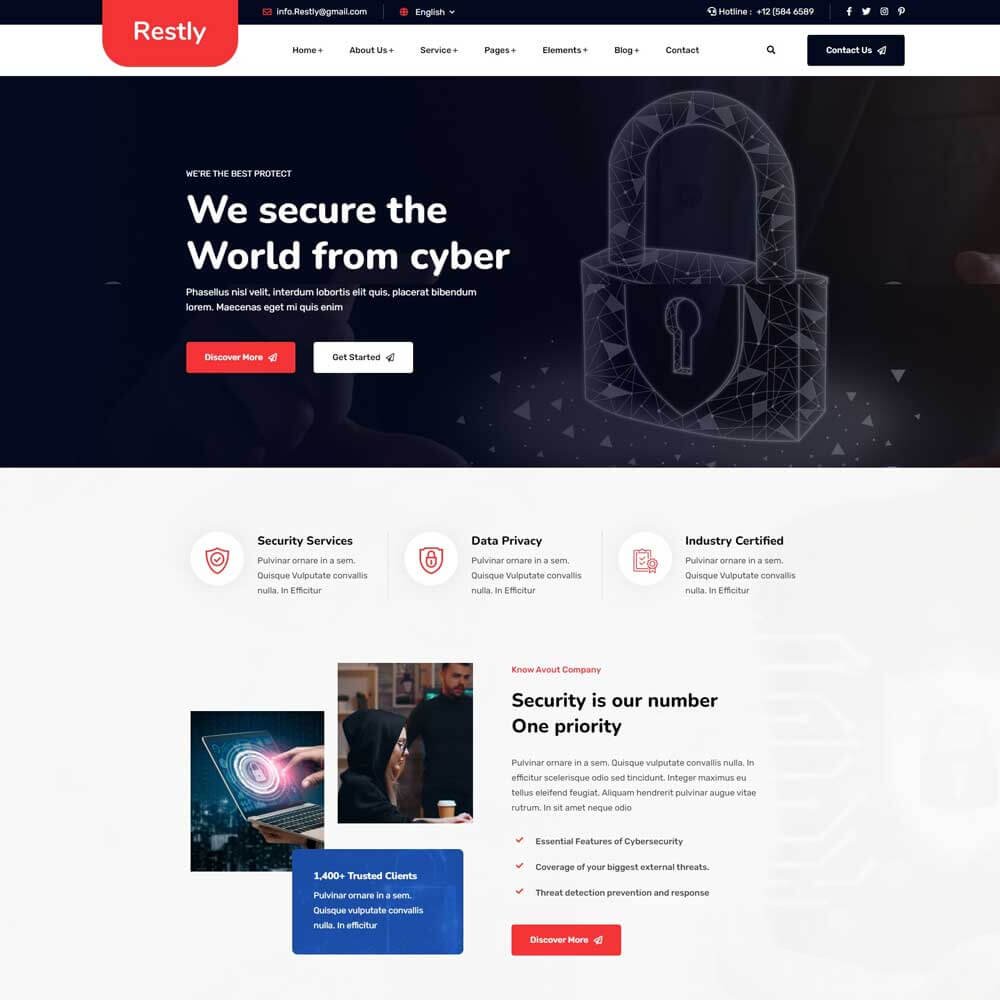 Restly - IT Solutions & Technology HTML And React Template