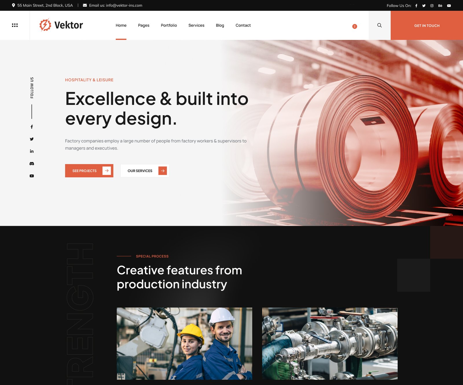 Vektor - Sleek And Dynamic Industrial Wordpress Theme