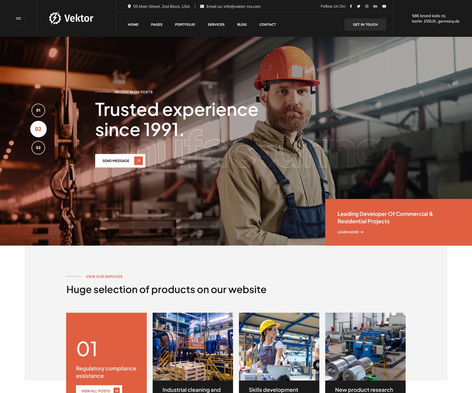 Vektor - Sleek And Dynamic Industrial Wordpress Theme